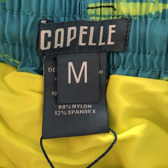 New CAPELLE mens swim trunks crocodile print M blue green lined summer beach - Picture 7 of 8
